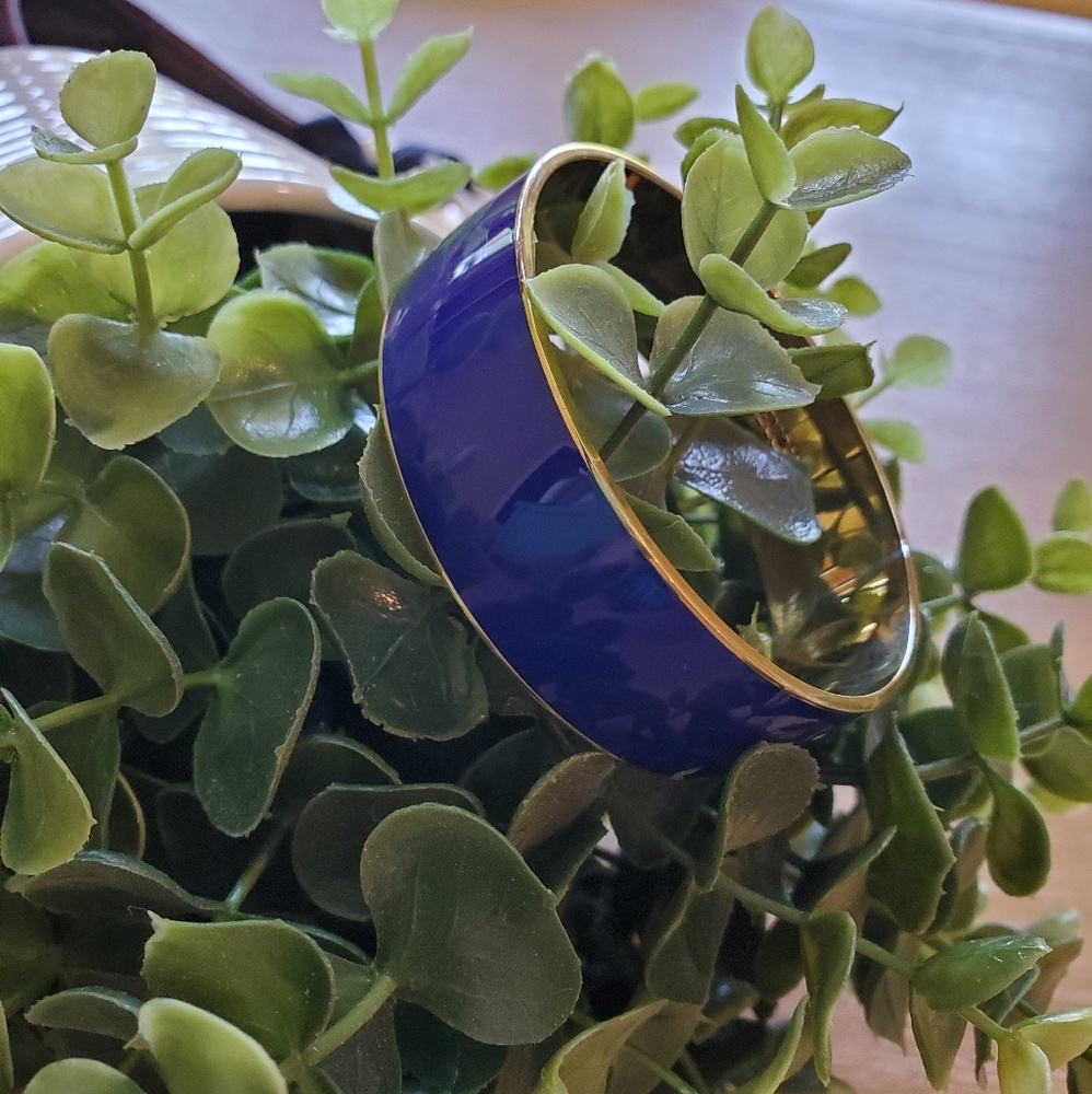 J Crew Royal Blue and Gold Banglet Bracelet